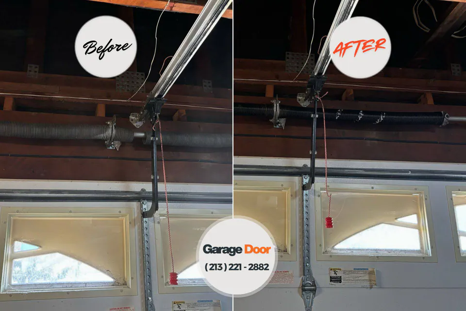Before and after: garage door repair Orting, WA